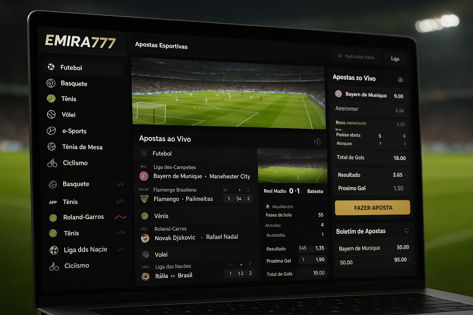 Aposte em apostas esportivas no cassino online EMIRA777