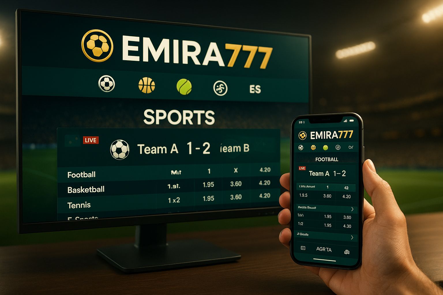 Apostas esportivas no cassino online EMIRA777